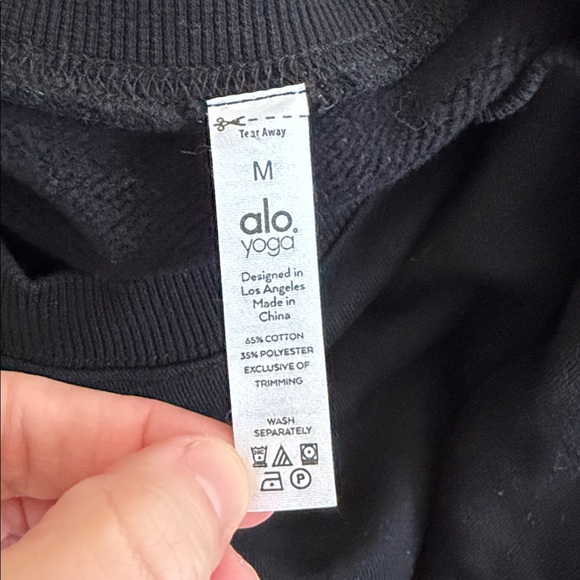 ALO Yoga Devotion Crewneck Sweatshirt Cropped Pullover Medium - Picture 5 of 5